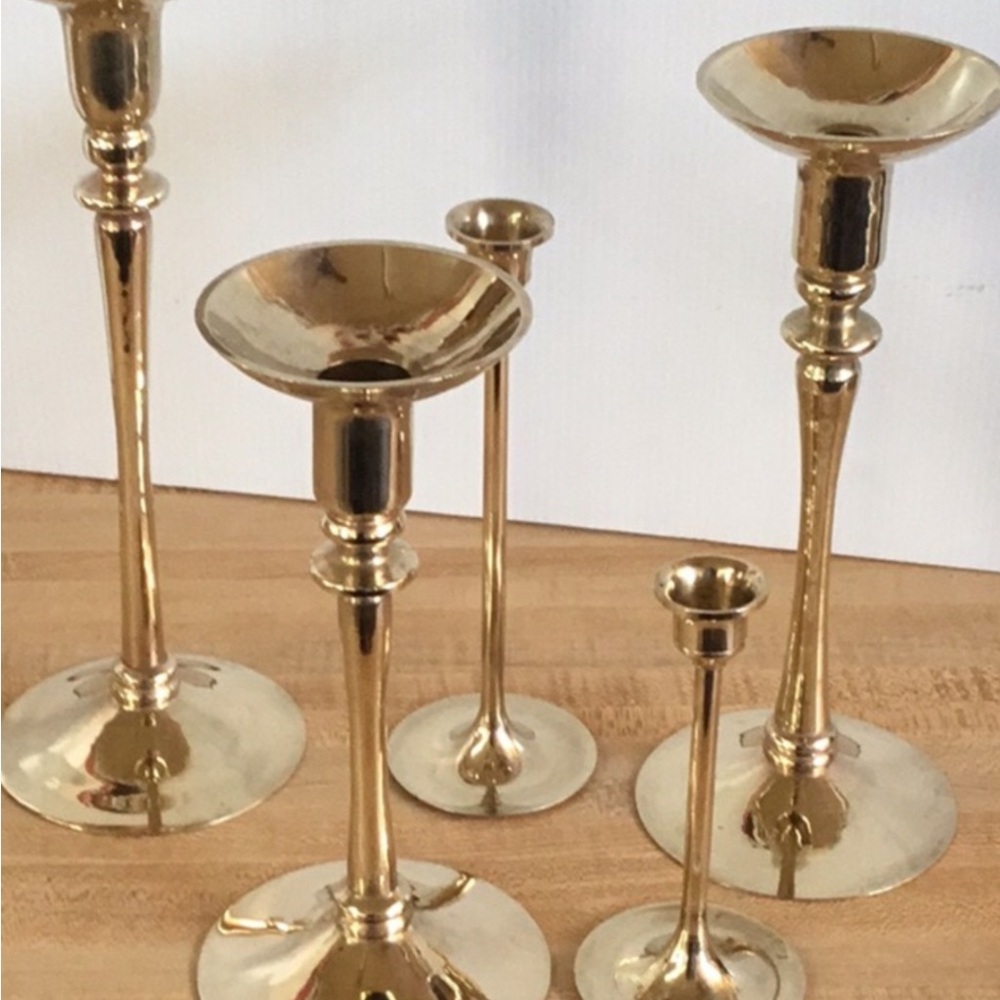 Vintage 5 Different Styles Brass candle holder